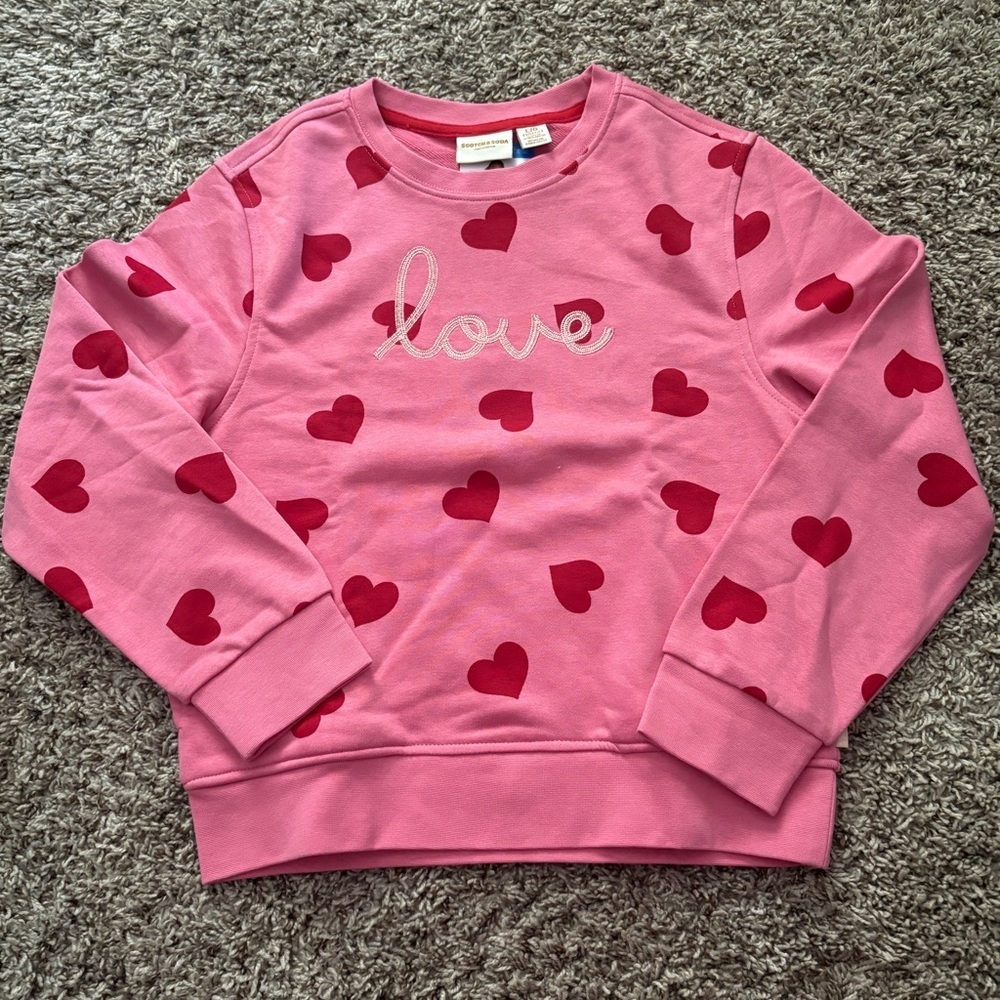 Scotch & Soda Pink Sweatshirt with Red Trim